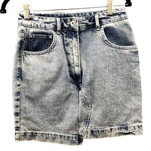 ASOS Collusion Jean‎ Skirt Womens Size 6 Blue Light Wash Straight Mini High Rise